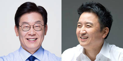이재명 더불어민주당 경기지사 후보(좌)와 김영환 바른미래당 경기지사 후보